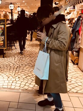 「MYne（マイン）のアイテム（パーカー）」を使った、しゅうさん（メンズ・165cm）の春コーディネート
