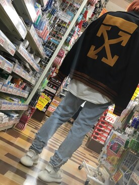 「OFF-WHITE」｜「アイテム（スタジャン）」を使った、Ran♡さん（メンズ・163cm）の秋コーディネート