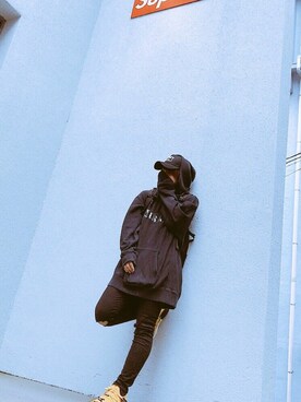 「Yeezy（イージー）のアイテム（キャップ）」を使った、Ran♡さん（メンズ・163cm）の秋コーディネート