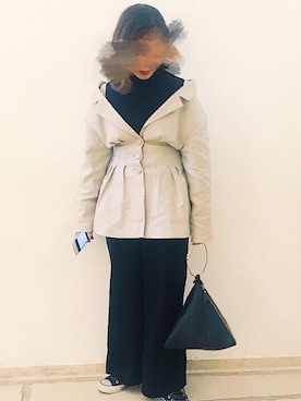「インスタグラム」｜「アイテム（その他アウター）」を使った、mayuさん（レディース・156cm）の冬コーディネート