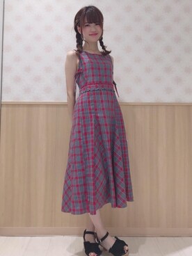 Amelier Majestic Legon アメリエルマジェスティックレゴン の チェック柄ノースリワンピース ワンピース Wear
