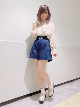 「春物」｜「アイテム（ブルゾン）」を使った、マジェスティックレゴンルミネ大宮店スタッフさん（レディース・158cm）の春コーディネート