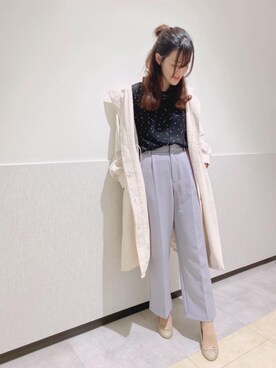 「春物」｜「アイテム（その他アウター）」を使った、マジェスティックレゴンルミネ大宮店スタッフさん（レディース・159cm）の春コーディネート