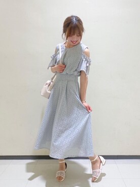 「コットンレース」｜マジェスティックレゴンルミネ大宮店スタッフさん（レディース・158cm）の夏コーディネート