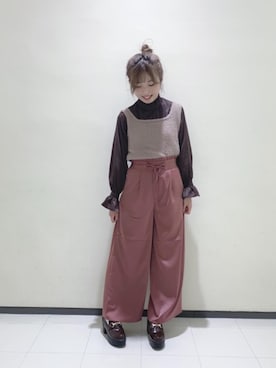 「イチゴチョコ」｜マジェスティックレゴンルミネ大宮店スタッフさん（レディース・158cm）の秋コーディネート
