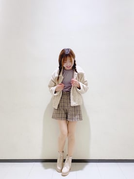 「パワショル」｜「アイテム（その他アウター）」を使った、マジェスティックレゴンルミネ大宮店スタッフさん（レディース・158cm）の秋コーディネート