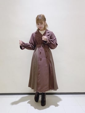 「モカ」｜「アイテム（その他アウター）」を使った、マジェスティックレゴンルミネ大宮店スタッフさん（レディース・158cm）の秋コーディネート
