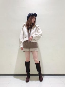「ショーパン」｜「アイテム（その他アウター）」を使った、マジェスティックレゴンルミネ大宮店スタッフさん（レディース・159cm）の秋コーディネート