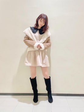 「ショーパン」｜「アイテム（ワンピース/ドレス）」を使った、マジェスティックレゴンルミネ大宮店スタッフさん（レディース・168cm）の冬コーディネート