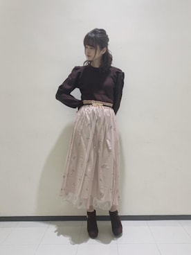 「イチゴチョコ」｜マジェスティックレゴンルミネ大宮店スタッフさん（レディース・168cm）の冬コーディネート