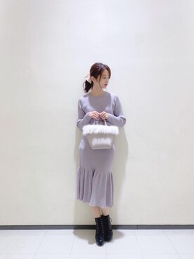 「冬パステル」｜マジェスティックレゴンルミネ大宮店スタッフさん（レディース・168cm）の冬コーディネート