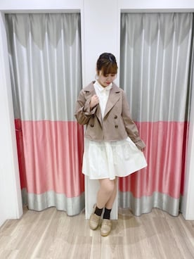「フレンチガーリー」｜「アイテム（トレンチコート）」を使った、マジェスティックレゴンルミネ大宮店スタッフさん（レディース・158cm）の冬コーディネート
