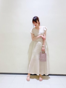 「透かし柄」｜マジェスティックレゴンルミネ大宮店スタッフさん（レディース・168cm）の春コーディネート