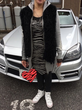 「stud.（スタッド）のアイテム（パーカー）」を使った、ふなさん（レディース・160cm）の冬コーディネート