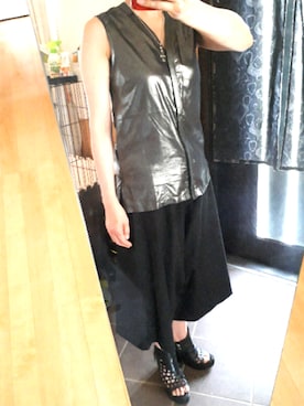 「KMRii（ケムリ）のアイテム（サンダル）」を使った、ふなさん（レディース・160cm）の夏コーディネート