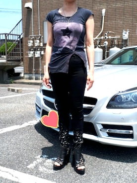 「KMRii（ケムリ）のアイテム（サンダル）」を使った、ふなさん（レディース・160cm）の夏コーディネート