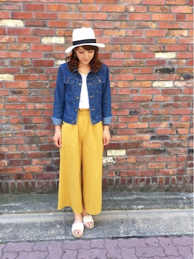「サマーニット」｜「アイテム（ブルゾン）」を使った、S h i i ＊°さん（レディース・163cm）の夏コーディネート