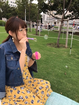 「Green　Parks（グリーンパークス）のアイテム（ブルゾン）」を使った、S h i i ＊°さん（レディース・163cm）の秋コーディネート