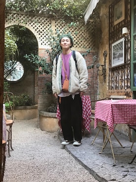 「CPH（シーピーエイチ）のアイテム（帽子）」を使った、AHOMさん（メンズ・175cm）の春コーディネート