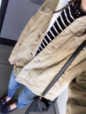 「裏ボア」｜「アイテム（バレエシューズ）」を使った、あいさん（レディース・164cm）の秋コーディネート