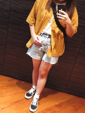 「SUPERMAN（スーパーマン）のアイテム」を使った、follow maruさん（レディース・160cm）の夏コーディネート