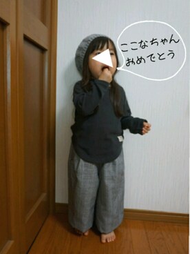 「グレンチェック」｜「アイテム（ラッピングキット）」を使った、＊えみたんママ＊さん（キッズ・90cm）の秋コーディネート
