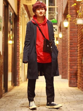 「ct70」｜「アイテム（チェスターコート）」を使った、トッティさん（メンズ・163cm）の春コーディネート