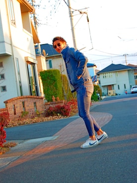 「GOSTAR DE FUGA（ゴスタール ジフーガ）のアイテム（デニムジャケット）」を使った、OSAMU-EGUCHIさん（メンズ・176cm）の夏コーディネート