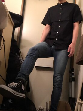 「CONVERSE（コンバース）のCONVERSE (コンバース）　【メンズ・ウイメンズ】オールスターハイ　ALL STAR HI チャックテイラー（スニーカー）」を使った、えふじさん（メンズ・174cm）の夏コーディネート