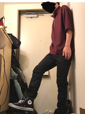 「CONVERSE（コンバース）のCONVERSE (コンバース）　【メンズ・ウイメンズ】オールスターハイ　ALL STAR HI チャックテイラー（スニーカー）」を使った、えふじさん（メンズ・174cm）の秋コーディネート