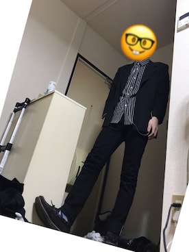 「Yohji Yamamoto（ヨウジヤマモト）のアイテム（テーラードジャケット）」を使った、えふじさん（メンズ・174cm）の春コーディネート