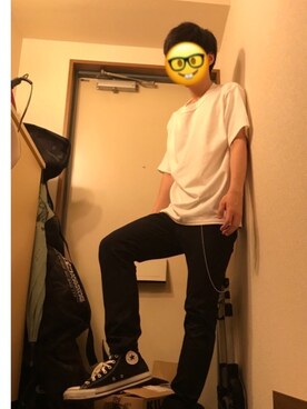 「CONVERSE（コンバース）のCONVERSE (コンバース）　【メンズ・ウイメンズ】オールスターハイ　ALL STAR HI チャックテイラー（スニーカー）」を使った、えふじさん（メンズ・174cm）の夏コーディネート