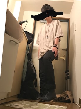 「アイテム（ドレスシューズ、ブルー系）」を使った、えふじさん（メンズ・174cm）の夏コーディネート