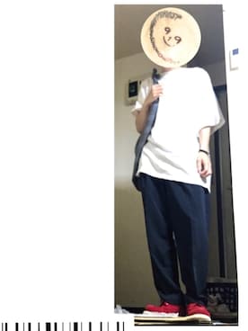 「赤い靴」｜えふじさん（メンズ・175cm）の夏コーディネート