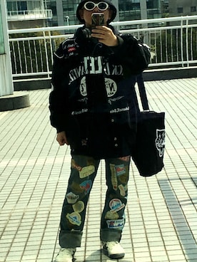 「RULER（ルーラー）のアイテム（トップス）」を使った、青島さんさん（メンズ・165cm）の春コーディネート