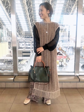 「KBF+（ケービーエフプラス）のアイテム（ワンピース/ドレス）」を使った、nakamuさん（レディース・160cm）の春コーディネート