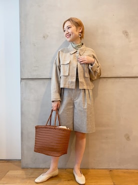 「ショーパン」｜「アイテム（その他アウター）」を使った、nakamuさん（レディース・160cm）の春コーディネート