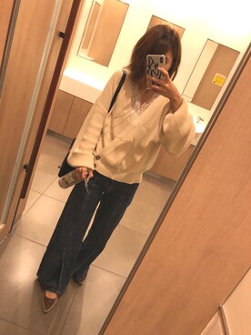 「ボリュームニット」｜「アイテム（パンプス）」を使った、Mi_iさん（レディース・160cm）の秋コーディネート