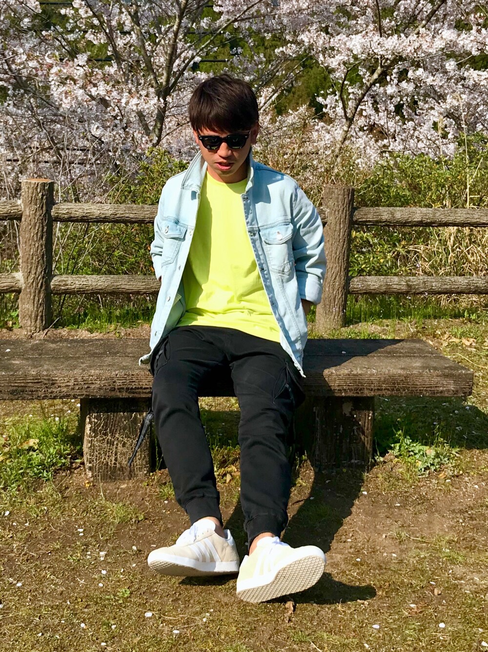 「平成最後のWEARISTAセンバツ、春コーデ、休日スタイル、シンプルコーデ、ストリート」｜「ZARAのアイテム（デニムジャケット、ブルー系）」を使った、mackoさん（メンズ・174cm）の春コーディネートの1枚目の写真