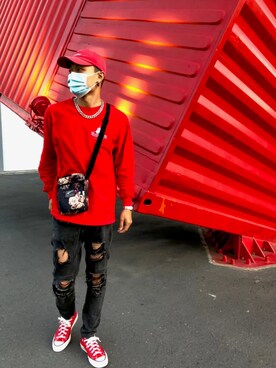 「palace」｜「アイテム（バッグ）」を使った、Reddyさん（メンズ・174cm）の夏コーディネート
