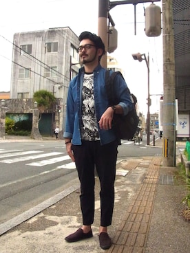 「JOEY FACTORY（ジョーイファクトリー）のアイテム（トップス）」を使った、hisashiさん（メンズ・173cm）の春コーディネート
