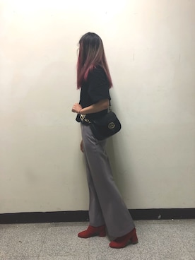 「PULL&BEAR（プルアンドベア）のアイテム（ブーツ）」を使った、tzuuuuuuuuuuさん（レディース・173cm）の冬コーディネート