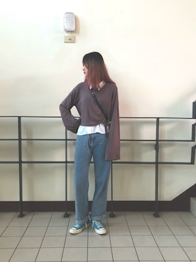 「5（ファイブ）のアイテム（パンツ）」を使った、tzuuuuuuuuuuさん（レディース・173cm）の冬コーディネート