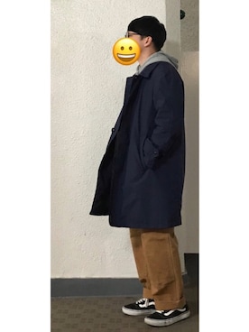 「アイテム（ステンカラーコート）」を使った、ぬさん（メンズ・165cm・20代）の春コーディネート