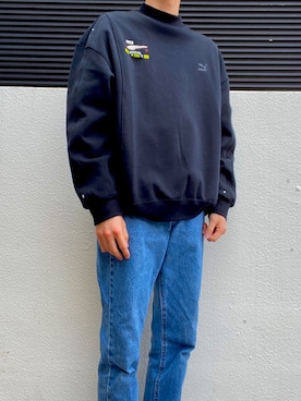 「ADER error」｜「アイテム（スウェット）」を使った、Tkmiさん（メンズ・180cm）の春コーディネート