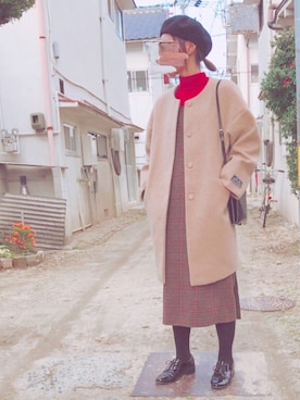「mysty woman（ミスティウーマン）のアイテム（その他アウター）」を使った、まりるんさん（レディース・163cm）の冬コーディネート