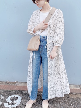 「ハイウエストストレートジーンズ」｜まりるんさん（レディース・163cm）の春コーディネート