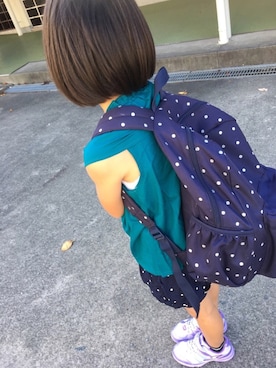「GAP（ギャップ）のアイテム（バックパック/リュック）」を使った、kanakoさん（キッズ・120cm）の秋コーディネート