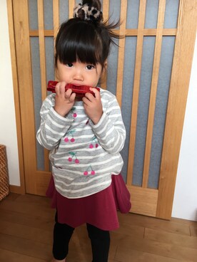 「アイテム（スカート）」を使った、kanakoさん（キッズ・80cm）の秋コーディネート