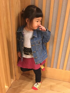 「アイテム（スカート）」を使った、kanakoさん（キッズ・80cm）の秋コーディネート